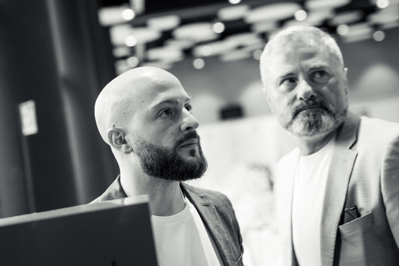 Claudio Cervesato, founder member of Movin and his son Leonardo Cervesato, the new entrepreneurial generation as a union between history experience and vision of the future