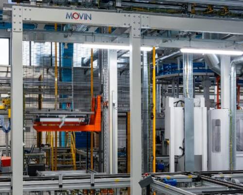 Pallet return line, activated as soon as the pallet is unloaded and the product is picked for the packaging stage