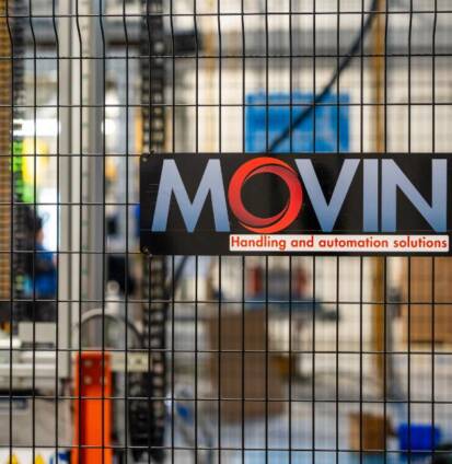 Movin logo applied to certified physical safety networks to ensure the safety of line operators during the automated activities of the production plant